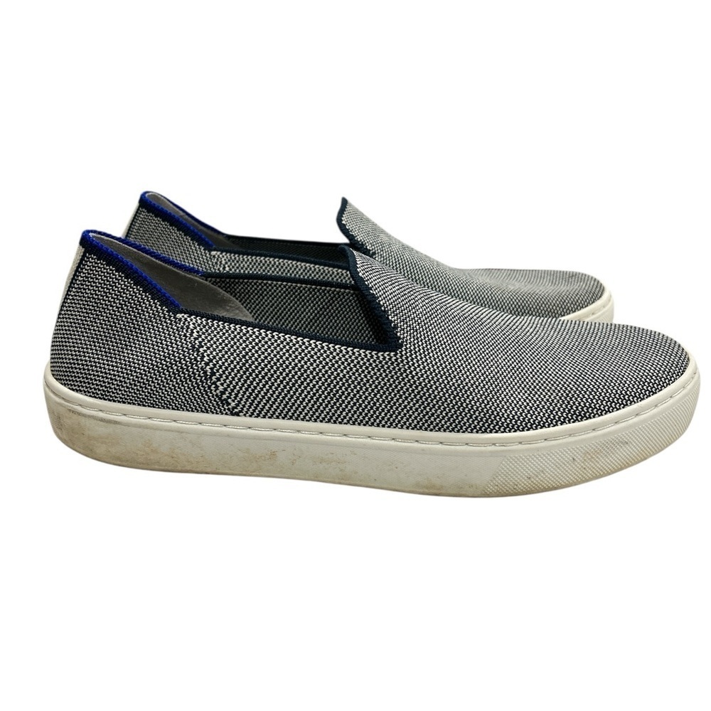 Rothy's The Original Slip On Sneaker in Anchor (Blue and White) - 7.5